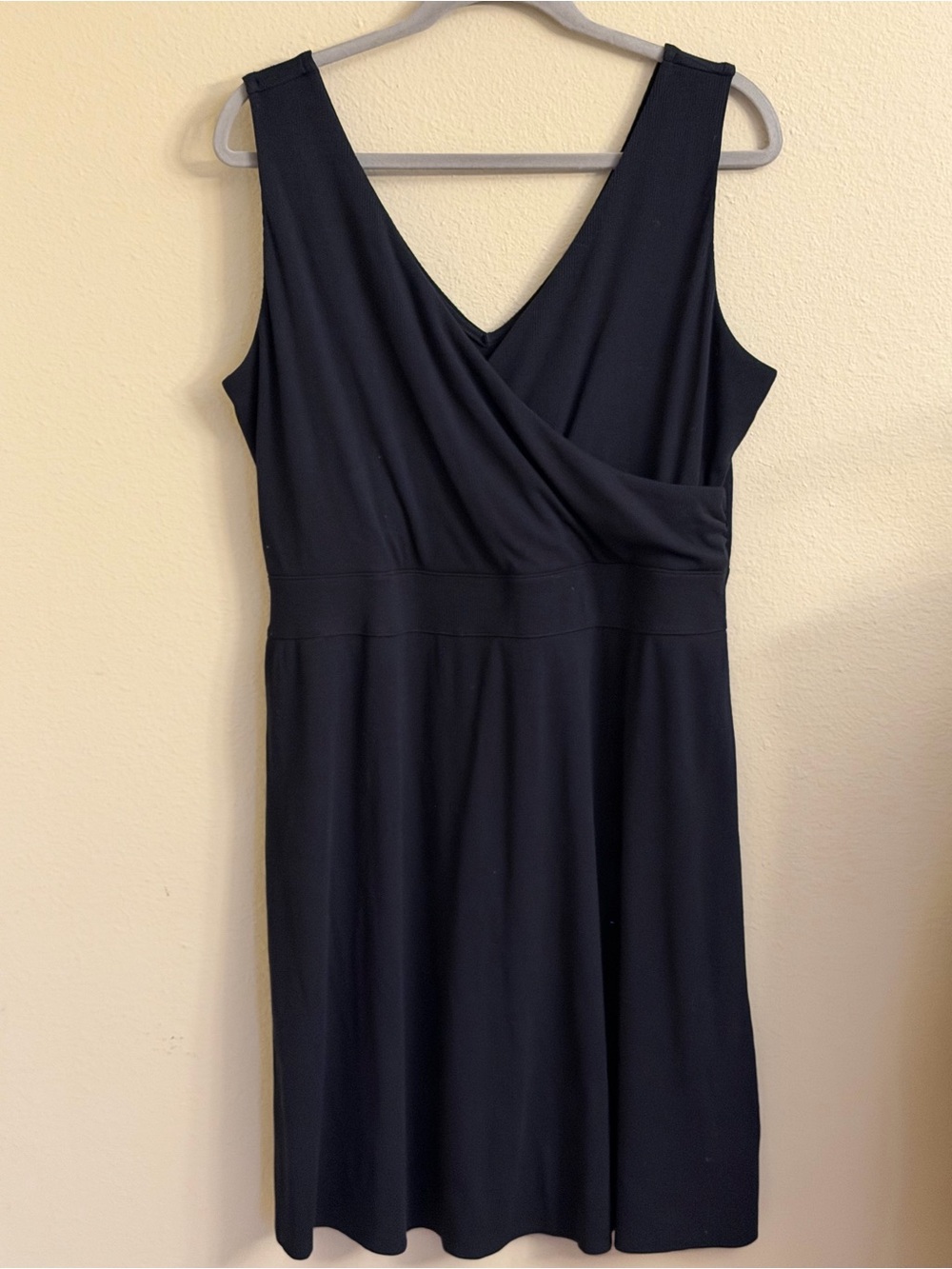 NWT Maurices Black Sleeveless Faux-Wrap Ribbed V-Neck Dress Size XL
